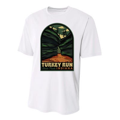 Turkey Run State Park Indiana Vintage Badge Performance Sprint T-Shirt