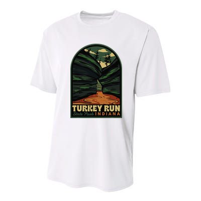 Turkey Run State Park Indiana Vintage Badge Youth Performance Sprint T-Shirt