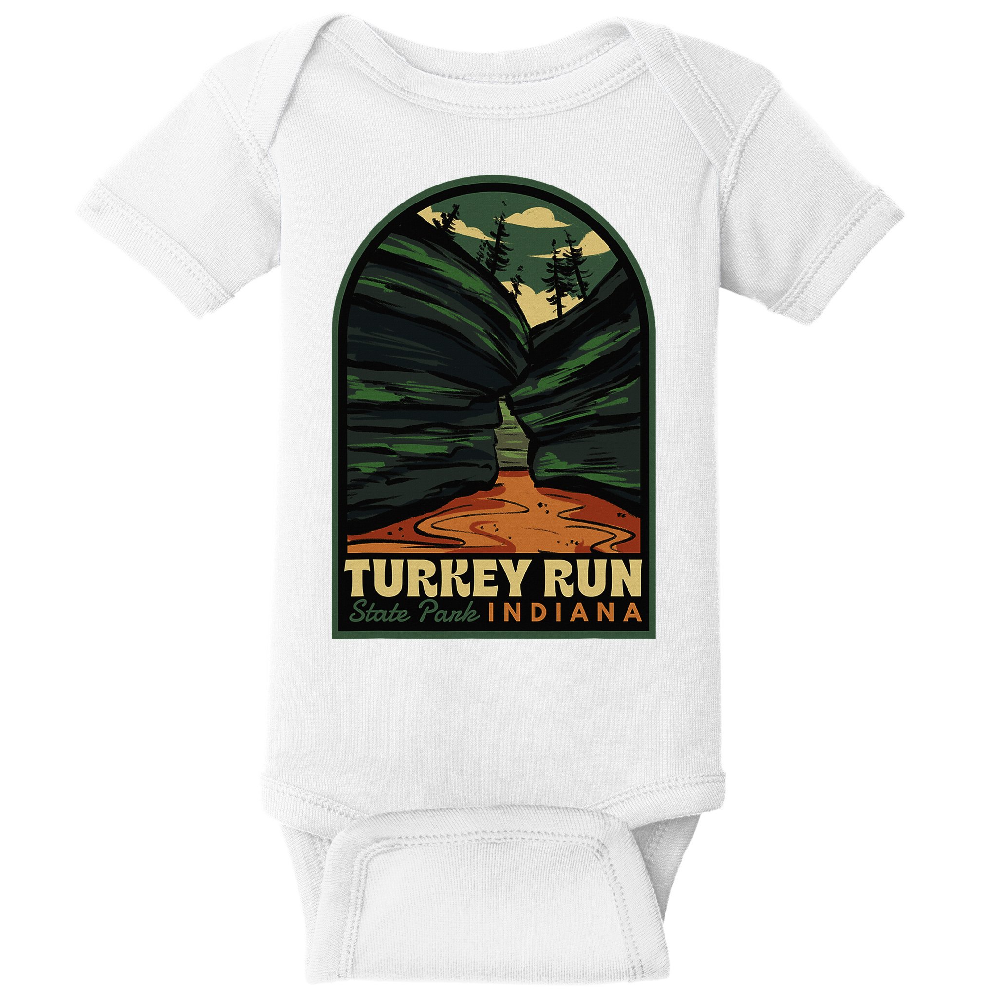 Turkey Run State Park Indiana Vintage Badge Baby Bodysuit