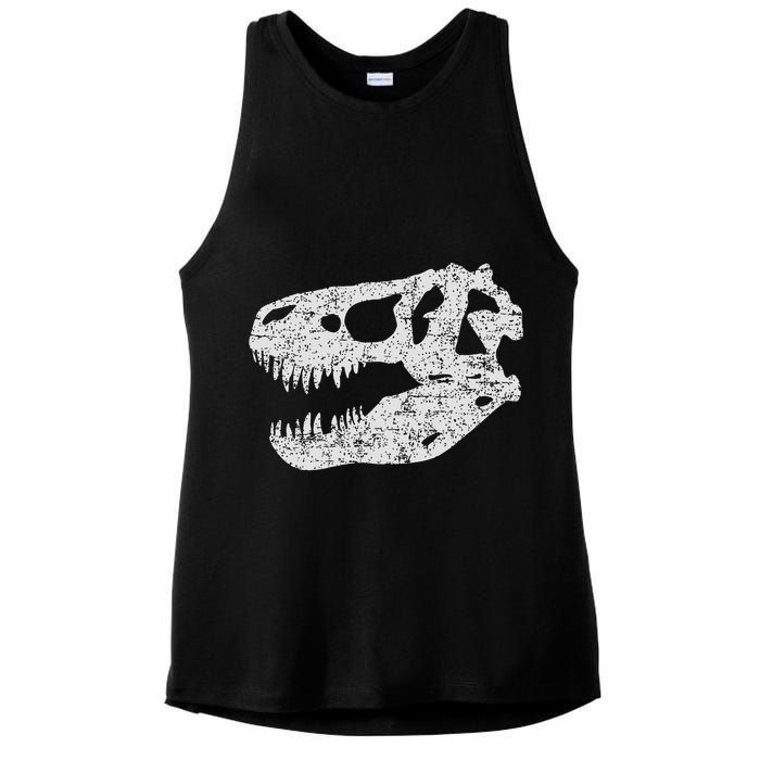 T Rex Skull Tyrannosaurus Rex Dinosaur Fossil Ladies PosiCharge Tri-Blend Wicking Tank