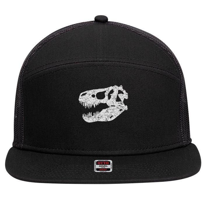T Rex Skull Tyrannosaurus Rex Dinosaur Fossil 7 Panel Mesh Trucker Snapback Hat