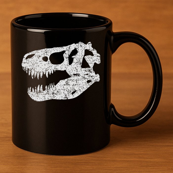 T Rex Skull Tyrannosaurus Rex Dinosaur Fossil 11oz C Handle Ceramic Mug