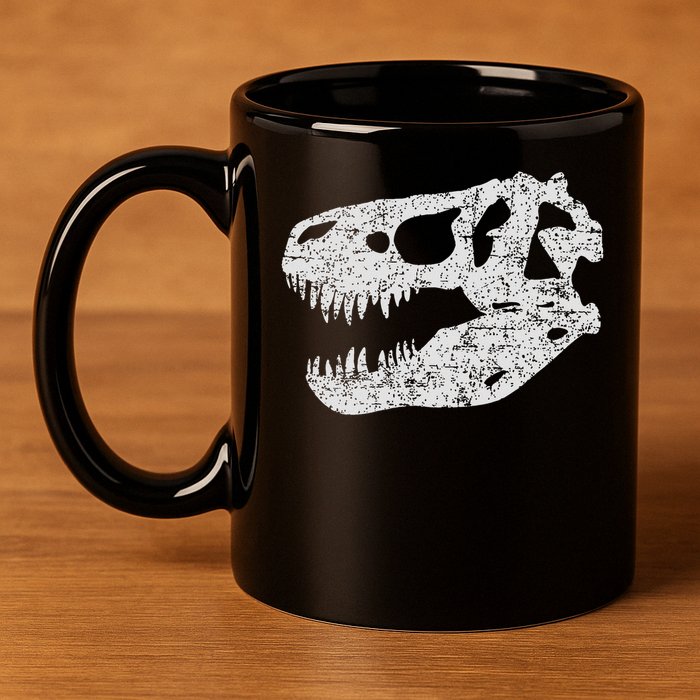 T Rex Skull Tyrannosaurus Rex Dinosaur Fossil 11oz C Handle Ceramic Mug