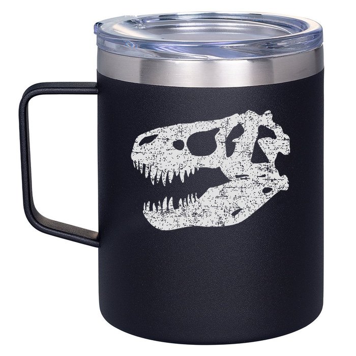 T Rex Skull Tyrannosaurus Rex Dinosaur Fossil 12oz Stainless Steel Coffee Mug