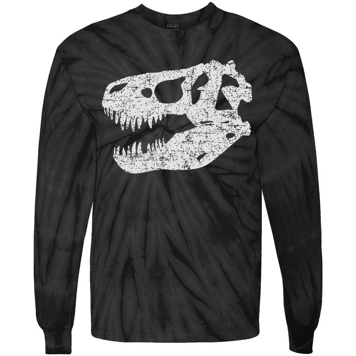 T Rex Skull Tyrannosaurus Rex Dinosaur Fossil Tie-Dye Long Sleeve Shirt