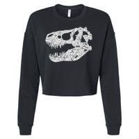 T Rex Skull Tyrannosaurus Rex Dinosaur Fossil Cropped Pullover Crew