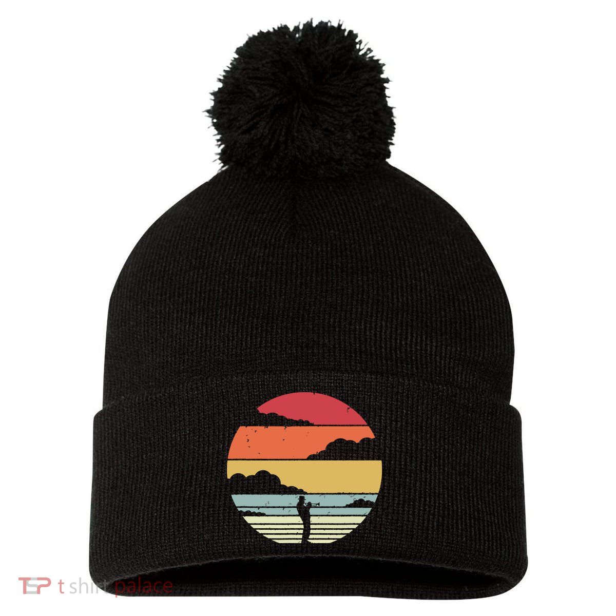 Trumpet Retro Style For Trumpet Player Pom Pom 12in Knit Beanie