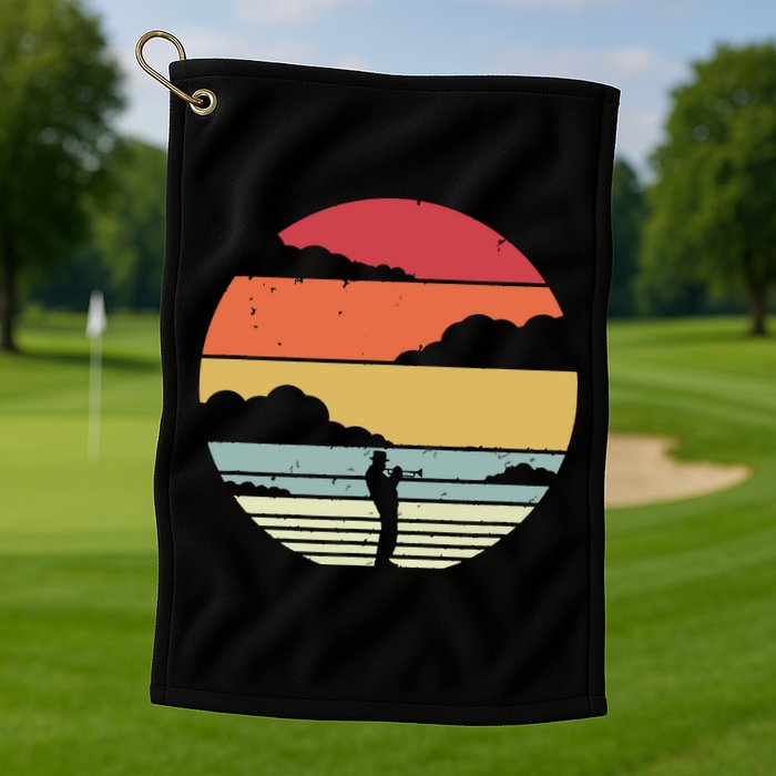 Trumpet Retro Style For Trumpet Player Golf Towel