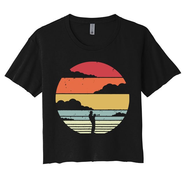 Trumpet Retro Style For Trumpet Player Crop Top