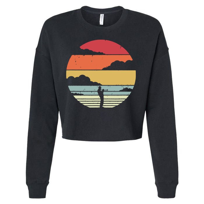 Trumpet Retro Style For Trumpet Player Cropped Pullover Crew