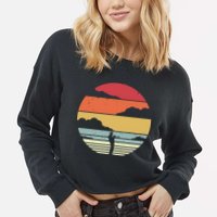 Trumpet Retro Style For Trumpet Player Cropped Pullover Crew