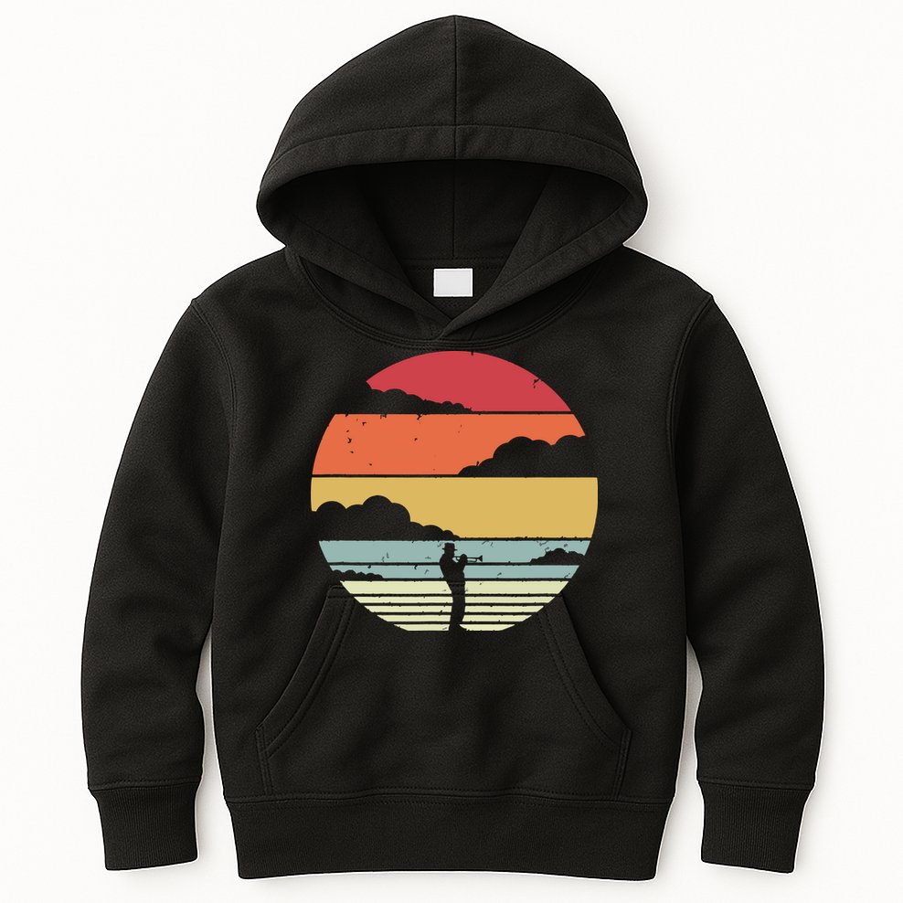 Trumpet Retro Style For Trumpet Player Kids Hoodie