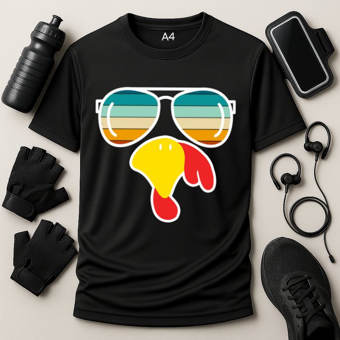 Turkey Retro Sunset Cool Thanksgiving Performance Shirt