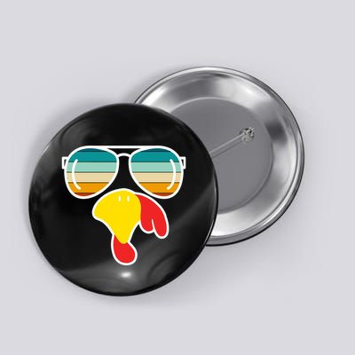 Turkey Retro Sunset Cool Thanksgiving Button