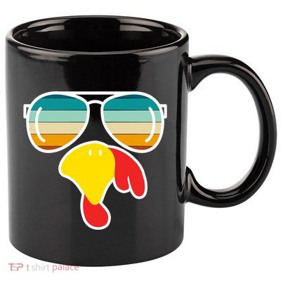 Turkey Retro Sunset Cool Thanksgiving 11oz C Handle Ceramic Mug
