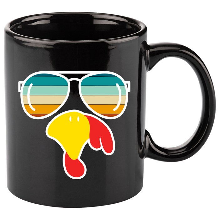 Turkey Retro Sunset Cool Thanksgiving 11oz C Handle Ceramic Mug
