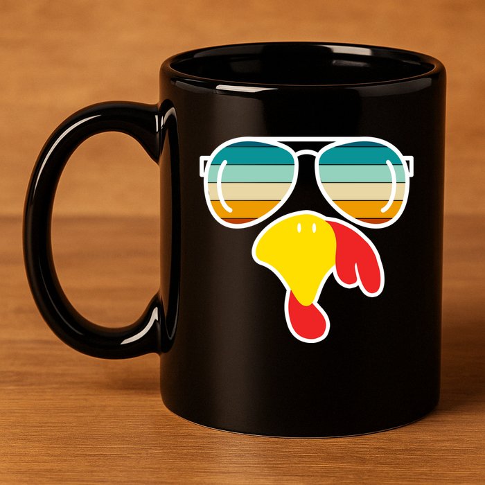 Turkey Retro Sunset Cool Thanksgiving 11oz C Handle Ceramic Mug