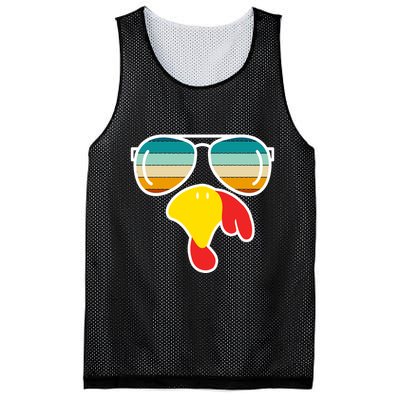 Turkey Retro Sunset Cool Thanksgiving Mesh Reversible Basketball Jersey Tank