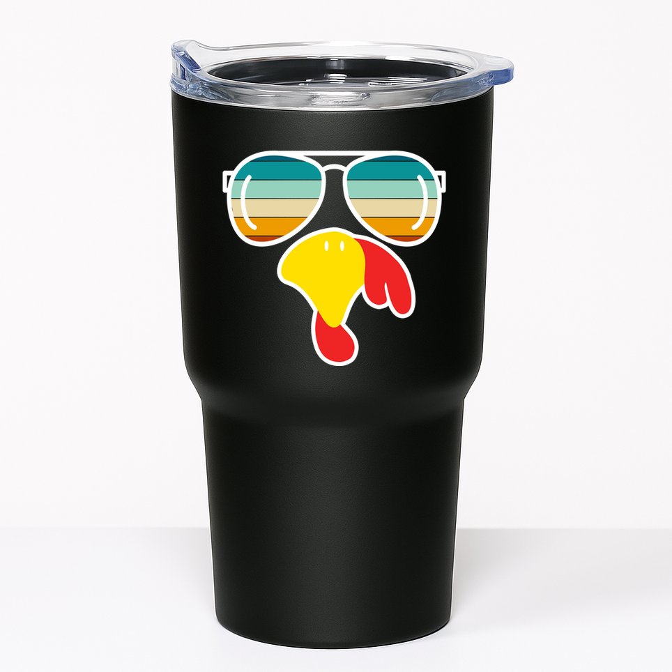 Turkey Retro Sunset Cool Thanksgiving Tumbler