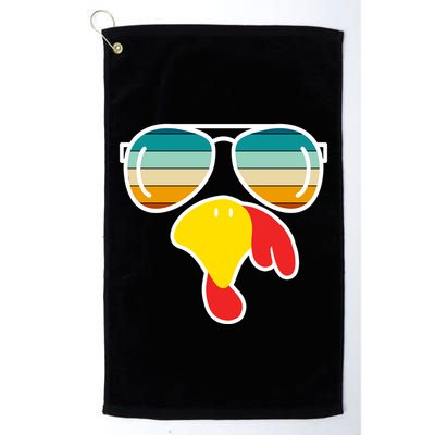 Turkey Retro Sunset Cool Thanksgiving Golf Towel