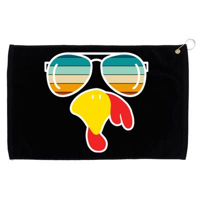 Turkey Retro Sunset Cool Thanksgiving Grommeted Golf Towel