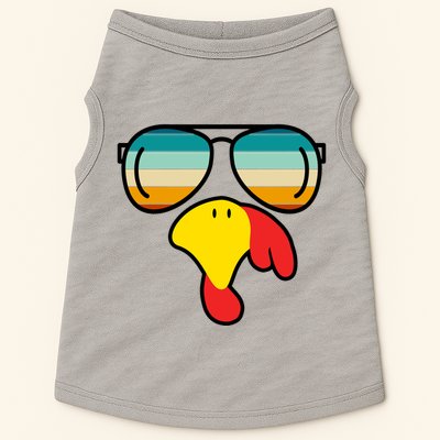 Turkey Retro Sunset Cool Thanksgiving Doggie Tank