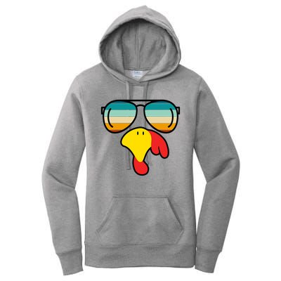 Turkey Retro Sunset Cool Thanksgiving Women's Pullover Hoodie