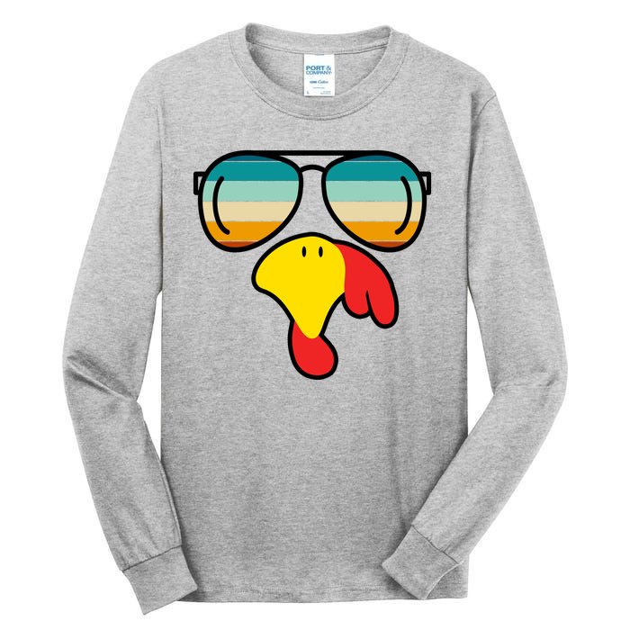 Turkey Retro Sunset Cool Thanksgiving Tall Long Sleeve T-Shirt