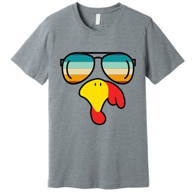 Turkey Retro Sunset Cool Thanksgiving Premium T-Shirt
