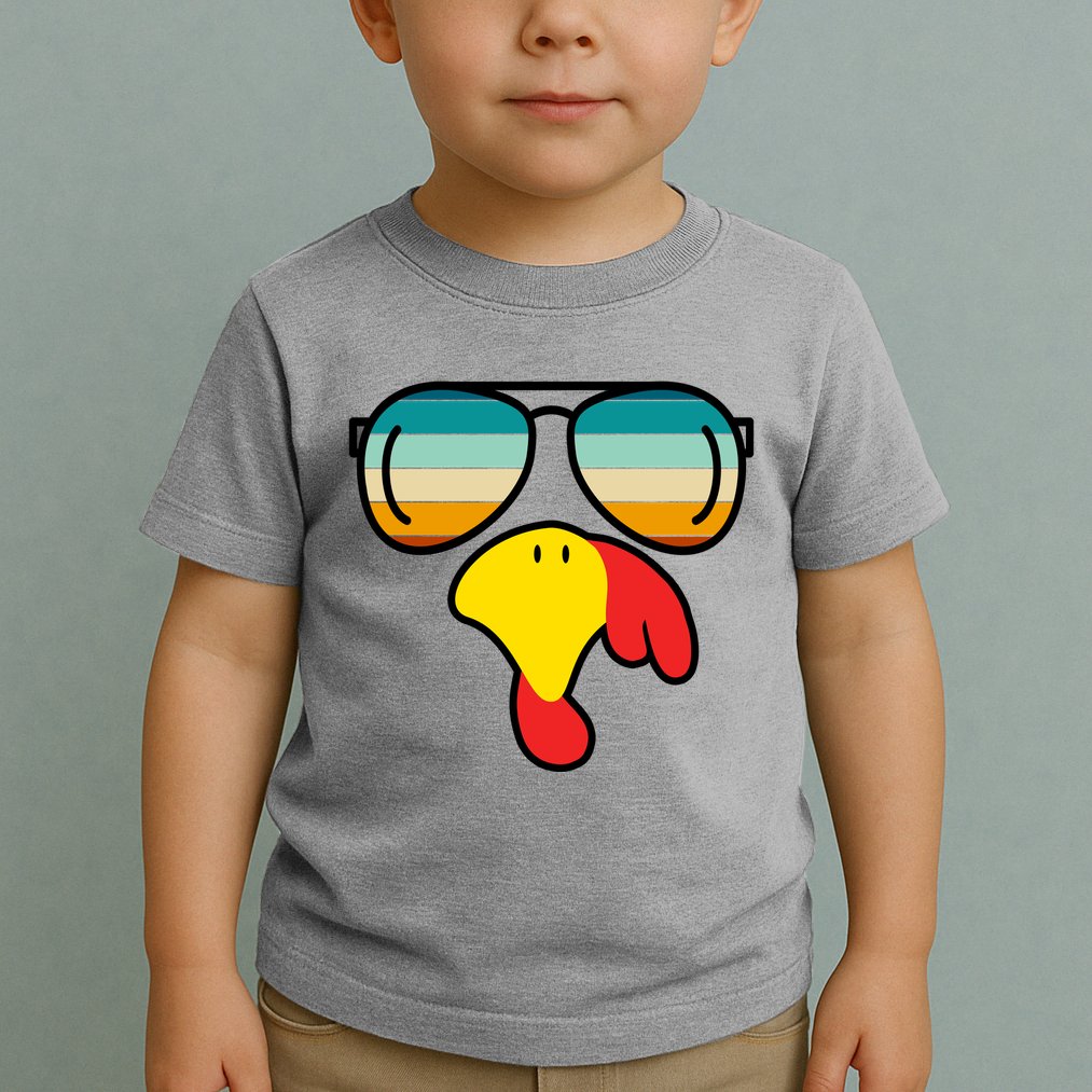 Turkey Retro Sunset Cool Thanksgiving Toddler T-Shirt