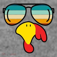 Turkey Retro Sunset Cool Thanksgiving Kids T-Shirt