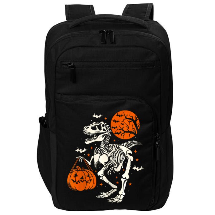 T Rex Skeleton Halloween Dinosaur Spooky Costume 2024 Zip Hoodie Impact Tech Backpack