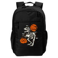 T Rex Skeleton Halloween Dinosaur Spooky Costume 2024 Zip Hoodie Daily Commute Backpack