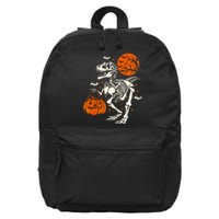 T Rex Skeleton Halloween Dinosaur Spooky Costume 2024 Zip Hoodie 16 in Basic Backpack