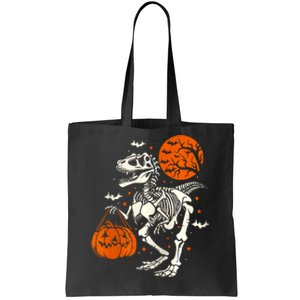 T Rex Skeleton Halloween Dinosaur Spooky Costume 2024 Zip Hoodie Tote Bag