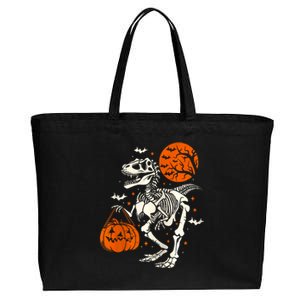 T Rex Skeleton Halloween Dinosaur Spooky Costume 2024 Zip Hoodie Cotton Canvas Jumbo Tote