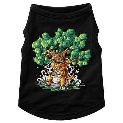 T Rex Smoking Joint Under A Tree Doggie Tank
