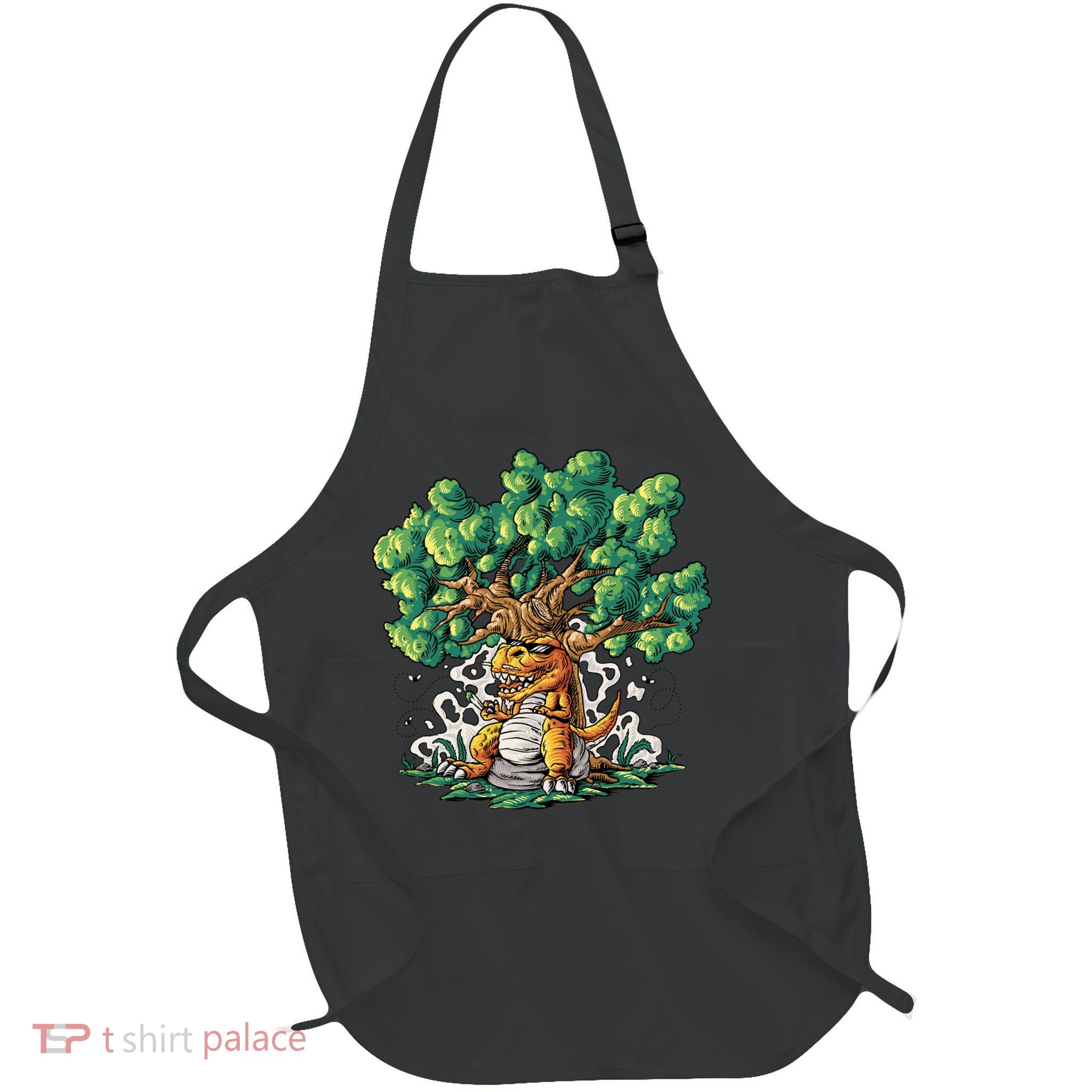 T Rex Smoking Joint Under A Tree Apron