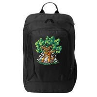 T Rex Smoking Joint Under A Tree City Backpack