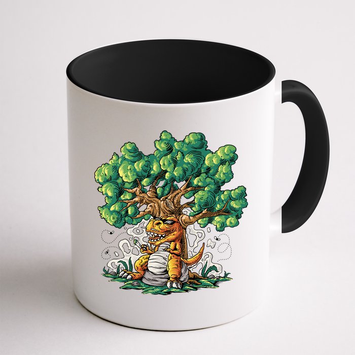 T Rex Smoking Joint Under A Tree Mug