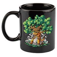 T Rex Smoking Joint Under A Tree 11oz C Handle Ceramic Mug