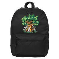 T Rex Smoking Joint Under A Tree 16 in Basic Backpack