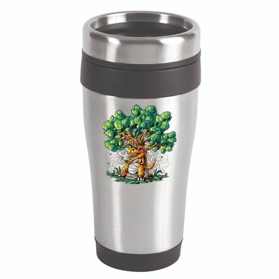 T Rex Smoking Joint Under A Tree 16oz Travel Tumbler