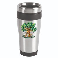 T Rex Smoking Joint Under A Tree 16oz Travel Tumbler