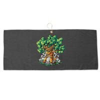T Rex Smoking Joint Under A Tree Large Microfiber Waffle Golf Towel