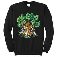 T Rex Smoking Joint Under A Tree Tall Sweatshirt