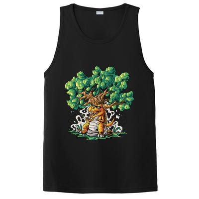 T Rex Smoking Joint Under A Tree PosiCharge Competitor Tank