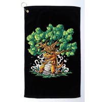 T Rex Smoking Joint Under A Tree Golf Towel