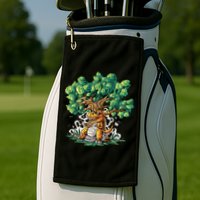 T Rex Smoking Joint Under A Tree Golf Towel