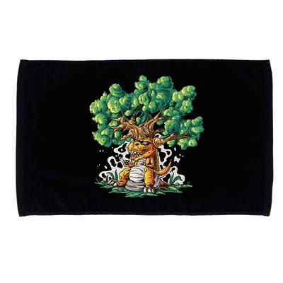 T Rex Smoking Joint Under A Tree Microfiber Hand Towel